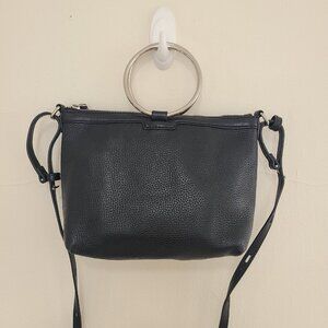 Kara Ring Crossbody Bag Black Leather Purse
